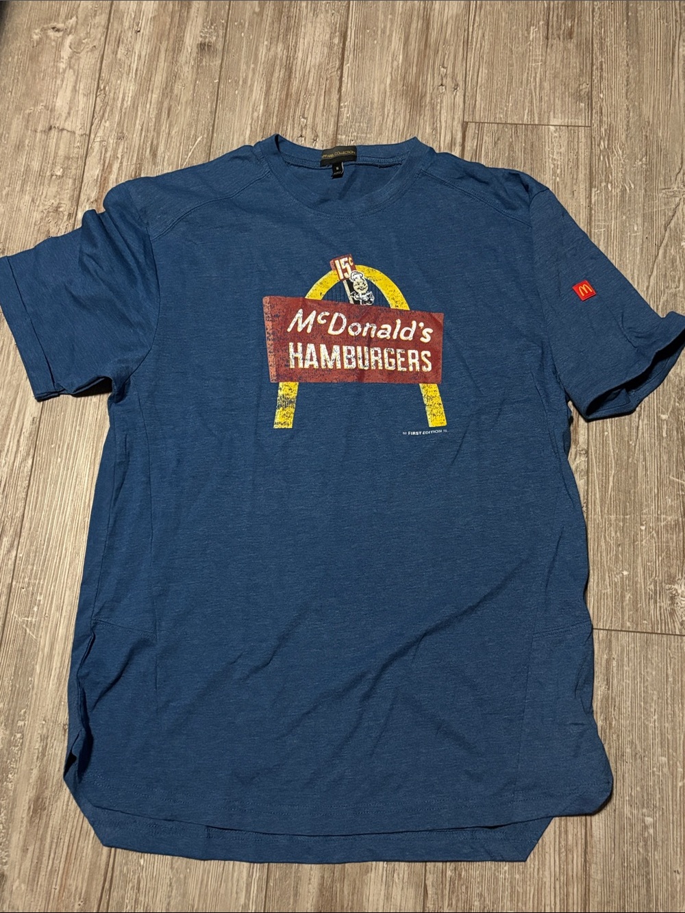 McDonald's Blue Short Sleeve Tee with Vintage Hamburger Logo